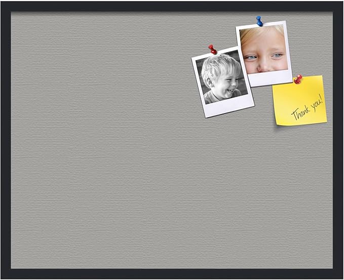 PinPix 30x24 Inch Cork Bulletin Board. This Decorative Framed Pin Board Comes with Dark Stone Design and a Satin Black Frame. Ideal for Home Office Decor or Message Board (PinPix-1808)-DeskLoop Office