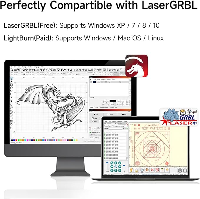 LASER TREE 80W Laser Engraver, 10000mW(10W) Laser Output Laser Engraving Cutter with Air Assist Pump & Magnetic Pad Kit, Built-in FAC, Eye Protection Laser Engraver for Wood Acrylic, Leather, Class 4-DeskLoop Office