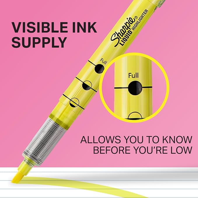 Sharpie Liquid Highlighters, Chisel Tip, Fluorescent Yellow - Image 3