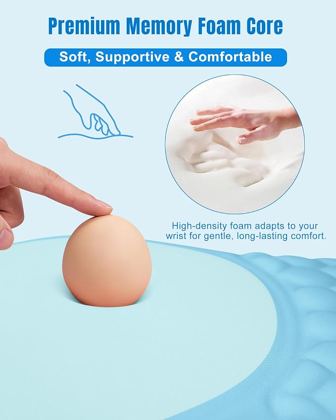 Ergonomic Mouse Pad with Wrist Rest, Slope Design Memory Foam Support, Smooth - Image 3