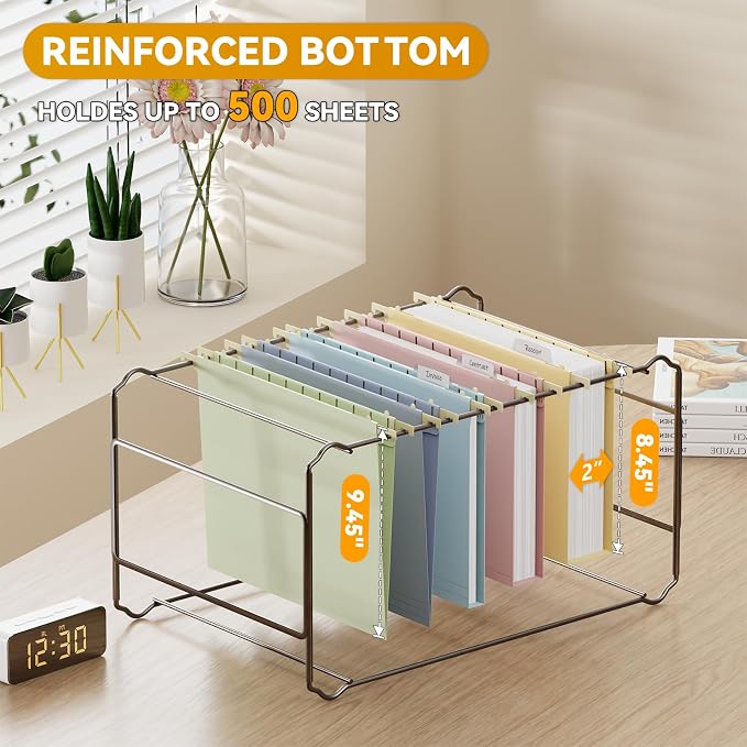 Plastic Hanging File Folders Letter Size, 12 Pack Reinforced Filing Cabinet - Image 4