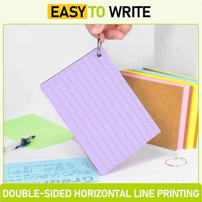 4x6 Inches Index Cards, Lined on Both Side Notecards Ruled Study Card - Image 5
