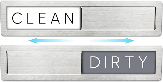 Stainless Steel Dishwasher Magnet Clean Dirty Sign by FridayVibez