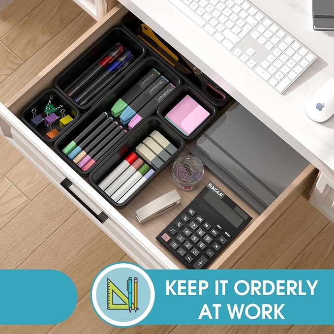 6 PCS Drawer Organizer Set, 3 Size Makeup Drawer Divider Organizer - Image 5