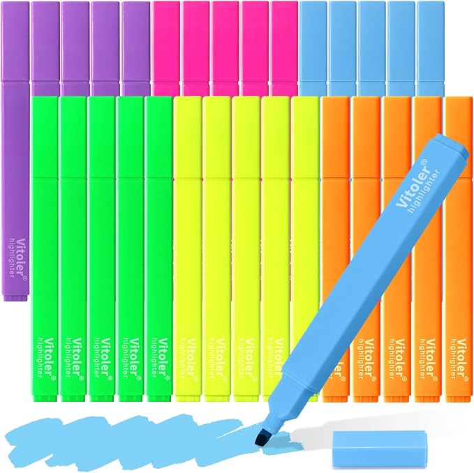 Piochoo Highlighters, Chisel Tip Book Highlighter by Piochoo