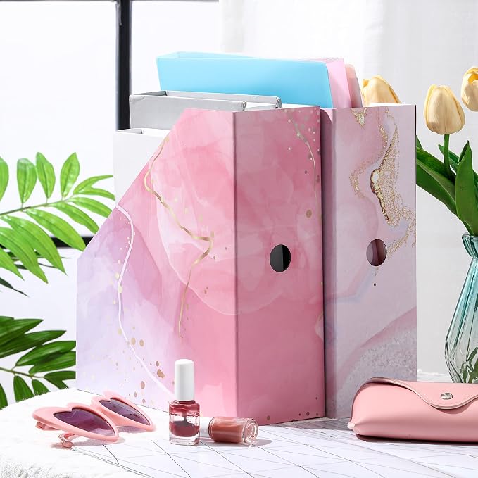 PerKoop 6 Pcs Decorative Magazine File Holders Floral Foldable File Folders - Image 6