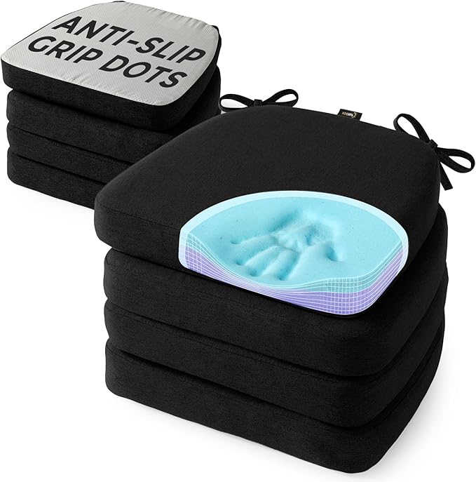 SUNROX Cooling Gel Memory Foam Chair Cushions, 2.6" Thick U-Shaped Dual-Layer by SUNROX
