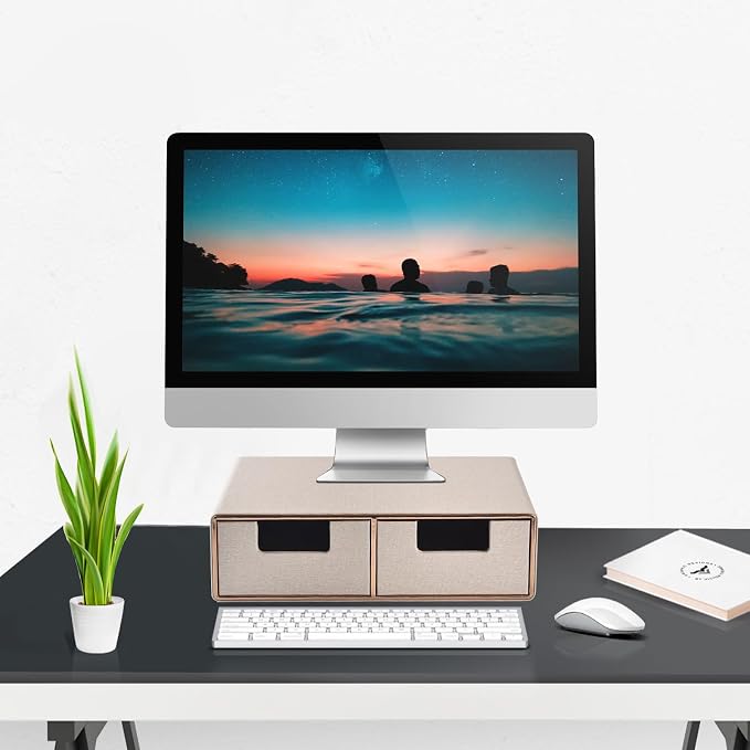 Linen Leather Desk Organizer - Image 4