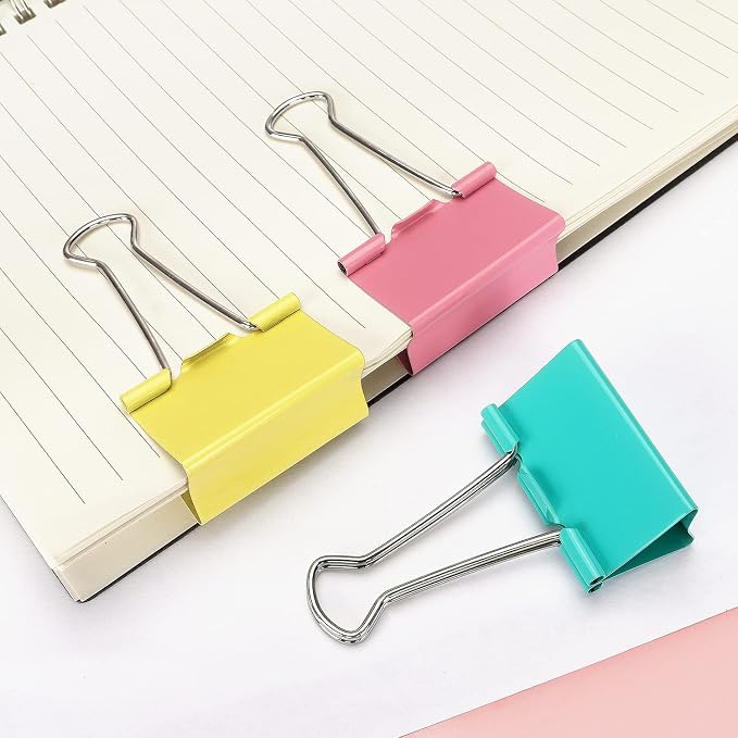 ZZTX 24 Pack Large Binder Clips 1.6 Inches Assorted Colors | Paper Clamps Clips - Image 5