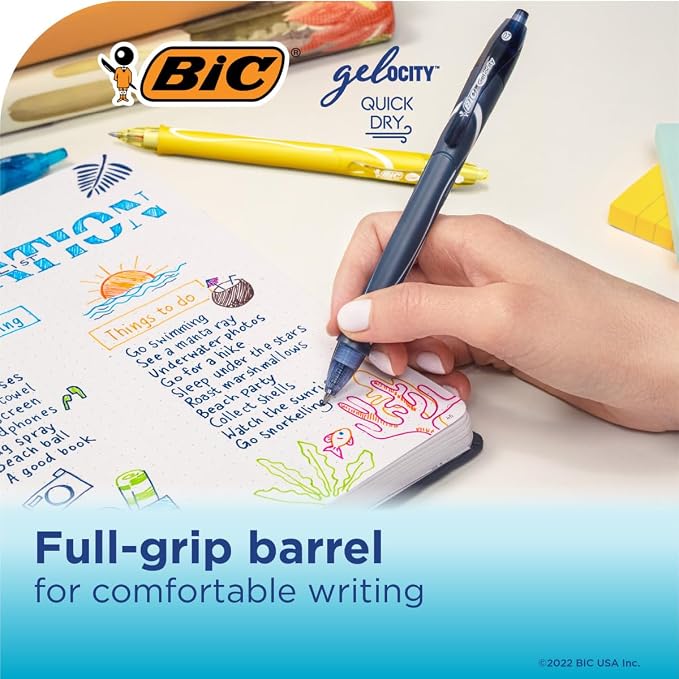BIC Gelocity Quick Dry Ocean Themed Gel Pens, Medium Point, 8-Count -Pen Set - Image 6