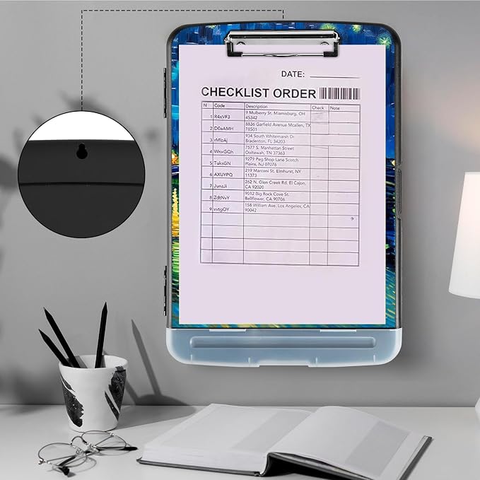 Clipboard with Storage, Heavy Duty Plastic Storage Clipboard with Low Profile - Image 4