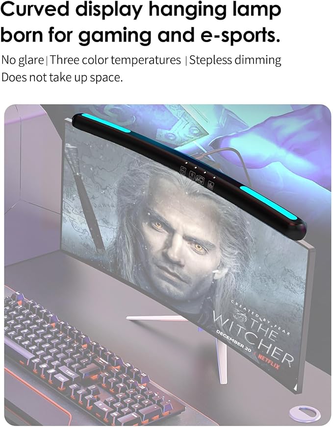 BY-J Computer Monitor Light Bar, Eye-Care USB Reading LED Task Lamp - Image 7
