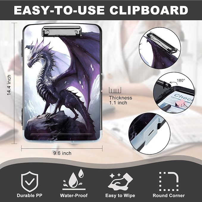 Clipboard with Storage, Storage Clipboard with Pen Holder, Heavy Duty Plastic - Image 2