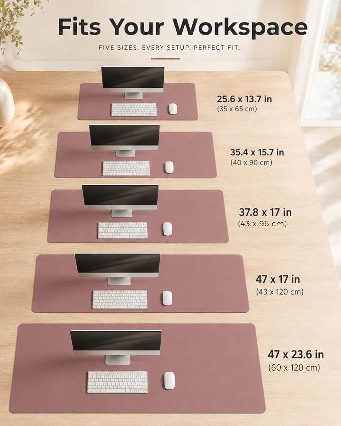 Aothia Dual-Sided Desk Mat, FSC Cork & PU Leather Desk Pad, Large Mouse Pad & - Image 4