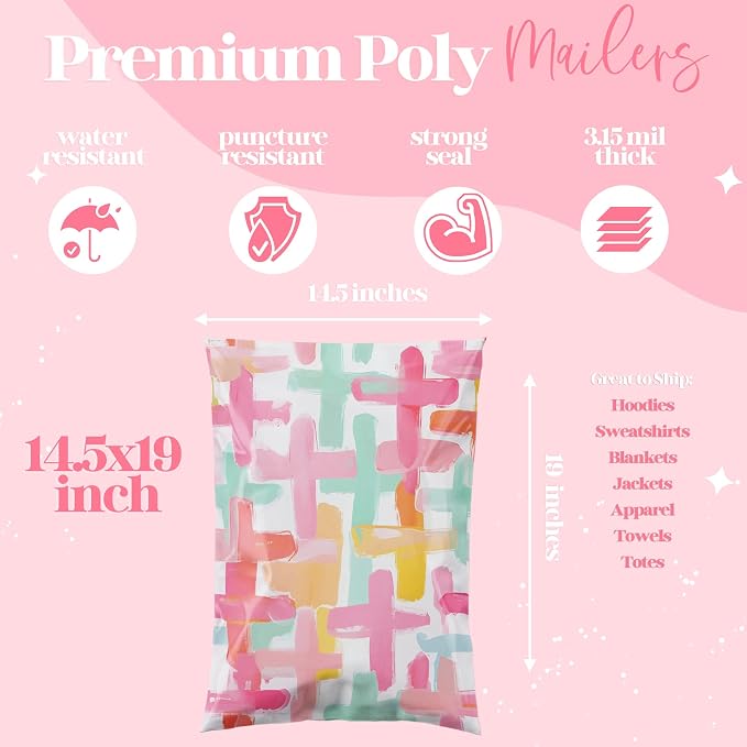 Pretty Package Store 14.5x19 Designer Poly Mailer 100 Pack Heavy Duty - Image 3