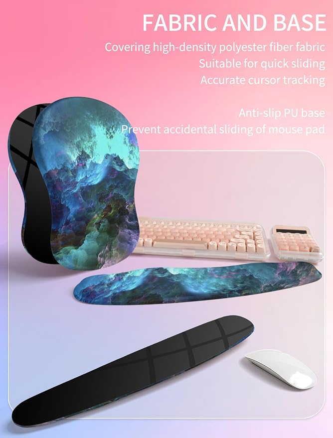 Hokafenle 2in1 Combination, Wave Keyboard Wrist Rest and Ergonomic Curvature - Image 6