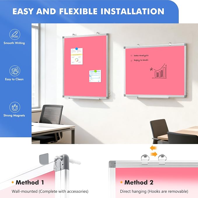 WALGLASS Magnetic Whiteboard 36"x24" Dry Erase White Board - Image 2