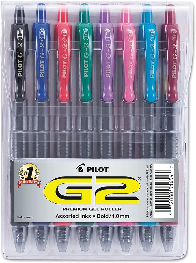 Pilot G2 Premium Retractable Gel-Ink Rolling Ball Pens, Bold Point, 1.0 Gel Pens by PilotCorporationofAmerica
