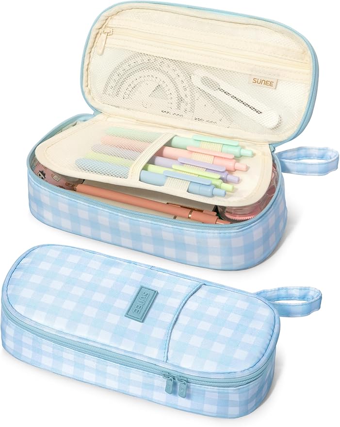 SUNEE Cute Pencil Case, Aesthetic Pen Pouch, Colored Large Pencil Bag by SUNEE