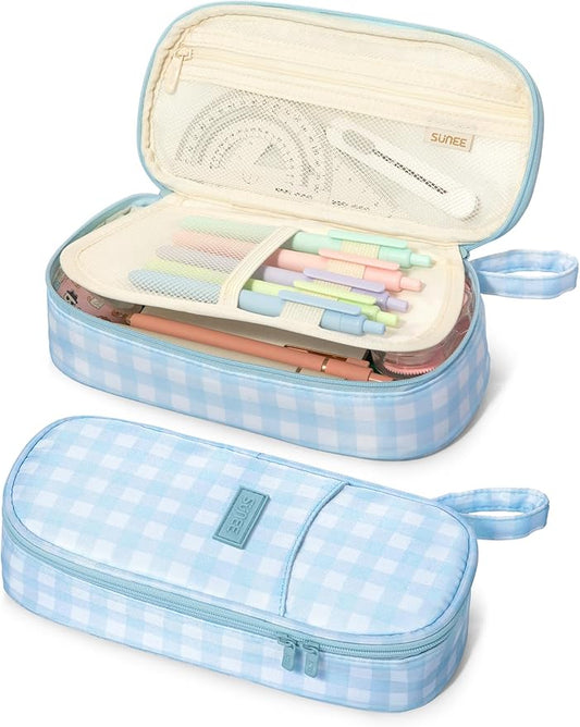 SUNEE Cute Pencil Case, Aesthetic Pen Pouch, Colored Large Pencil Bag by SUNEE