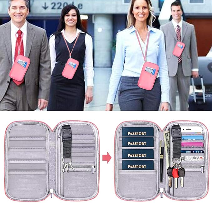 RFID Family Passport Wallet Holder Waterproof, Travel Document Organizer Credit - Image 2