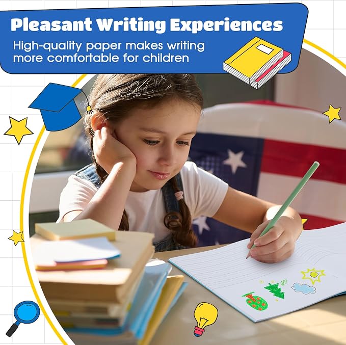 Henoyso 6 Pcs 9.8″ X 7.5″ Primary Composition Notebook K-2 Primary Journal - Image 5