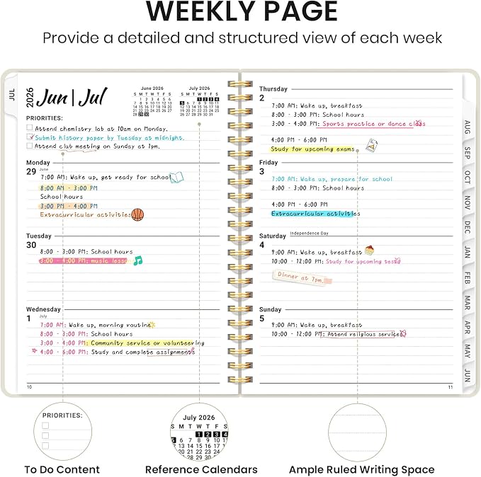 Planner 2026-2027 for Women & Men, Academic Monthly and Weekly Calendar Planner - Image 3