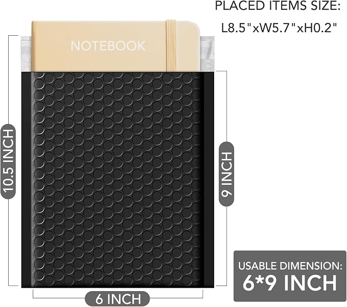 GSSUSA Black Bubble Mailers 6x10 Small Padded Envelopes 9600 Pack, 1 Pallet - Image 2