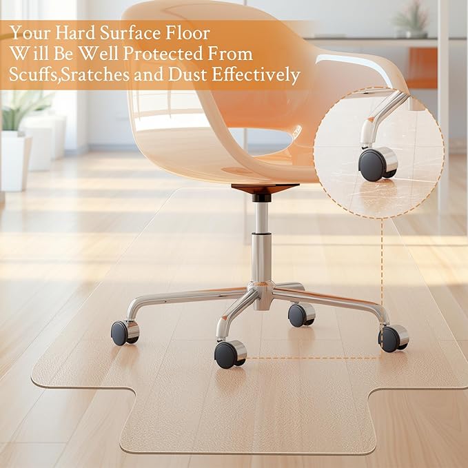 KMAT Office Chair Mat, Easy Glide Hard Wood Tile Floor Mats, Chair Mat - Image 3