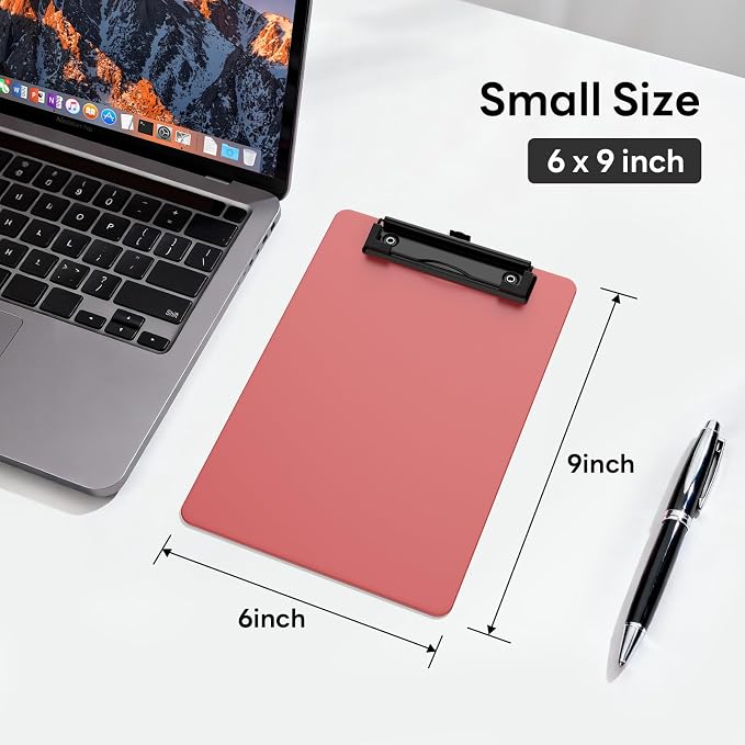 6 Pack Colorful Small Clipboard, A5 Mini Clip Board | Black Clip, 9 x 6" - Image 2
