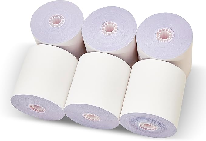 3-ply 3" inch 65' Feet (50 Rolls) White/Canary/Pink Carbonless Kitchen Paper 50 Rolls TMU 220 ShopSmartOnline (3-ply 3" inch 65' Feet)-DeskLoop Office