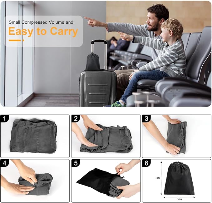 Maliton Inflatable Travel Foot Rest Pillow, Airplane Bed - Image 5