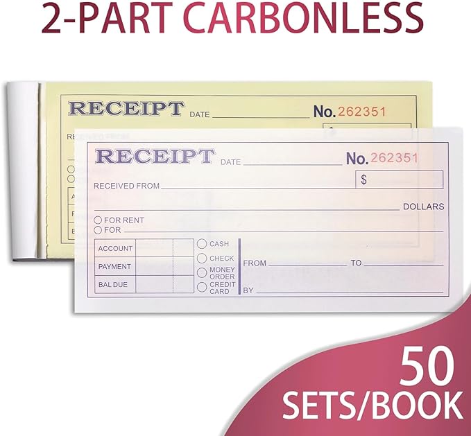 XKDOUS 6 Pack Receipt Book - Image 3