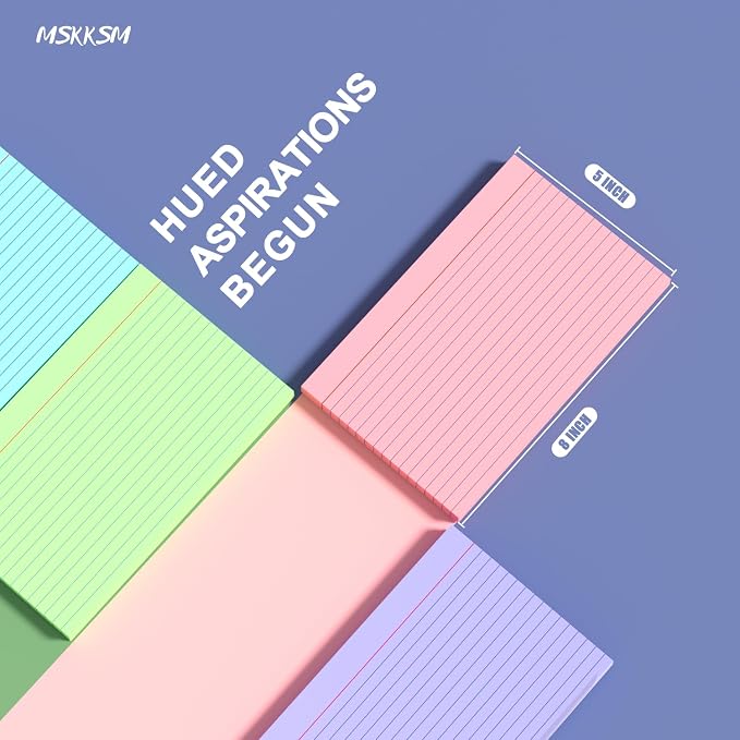 120 Count Index Cards 5x8 Colored Ruled 5 by 8 Index Flash Cards - Image 2
