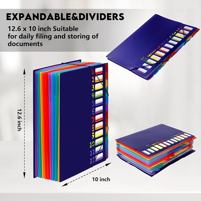 24 Pockets Expanding File Folder Organizer, Accordion File Organizer, A4 Letter - Image 7