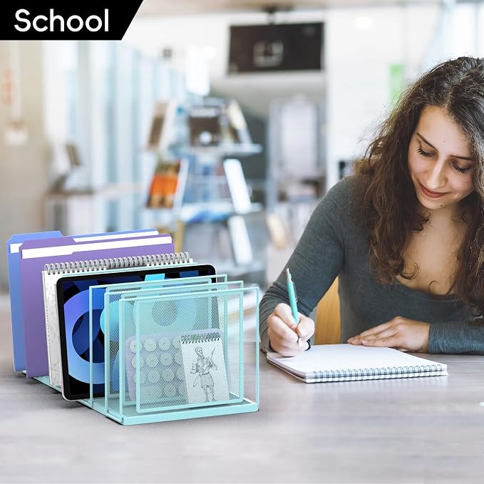 File Organizer for Desk, 7-Section Vertical File Sorter, Paper Holder Organizer - Image 9