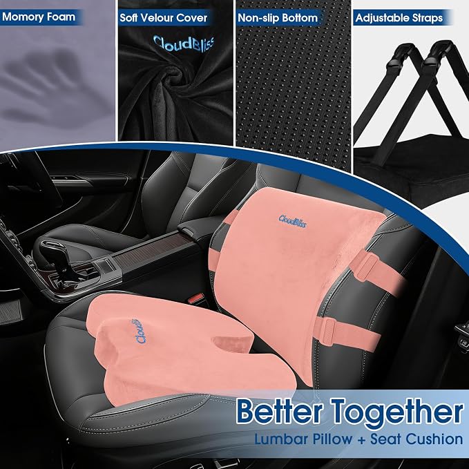 CloudBliss Lumbar Support Pillow & Seat Cushion Set - Image 3