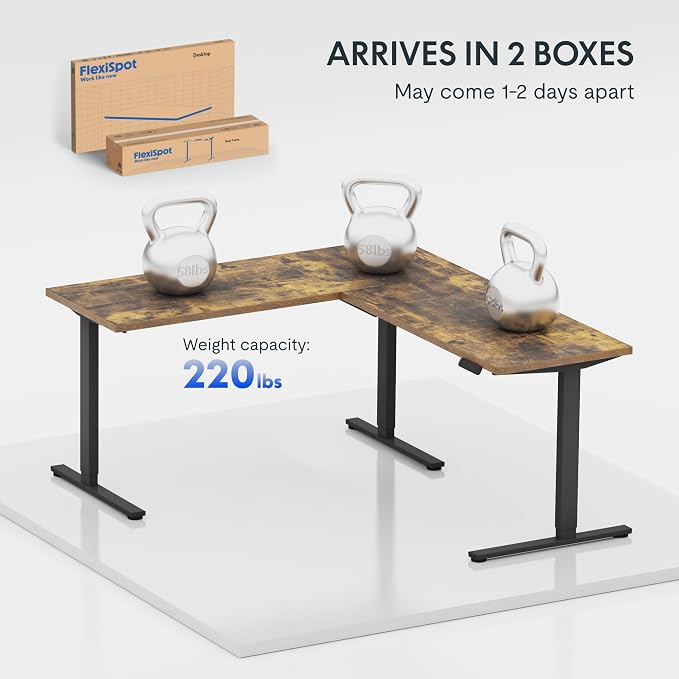 FLEXISPOT L Shaped Standing Desk, 63 x 55 Inch Electric Height Adjustable - Image 6