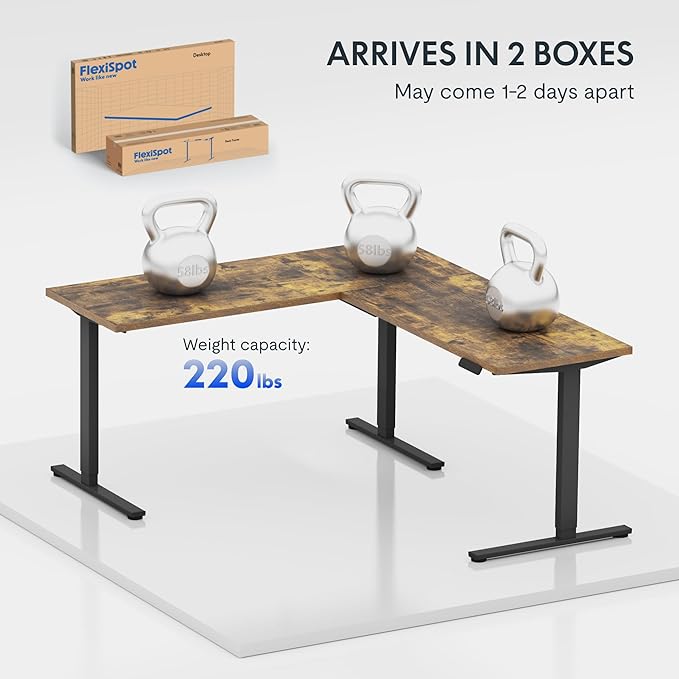 FLEXISPOT L Shaped Standing Desk, 63 x 47 Inch Electric Height Adjustable - Image 7