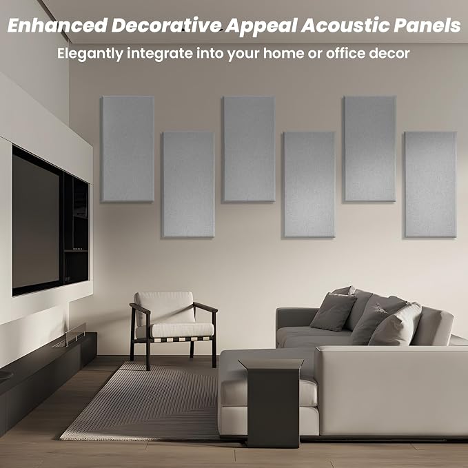 6 PCS Acoustic Panels, Large Soundproof Wall Panels, Professional Fiberglass - Image 7