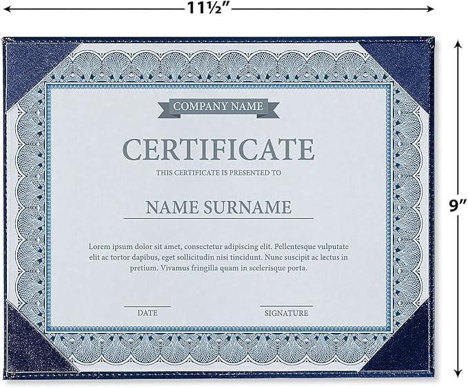 Navy Faux Leather Certificate Holders - Image 2