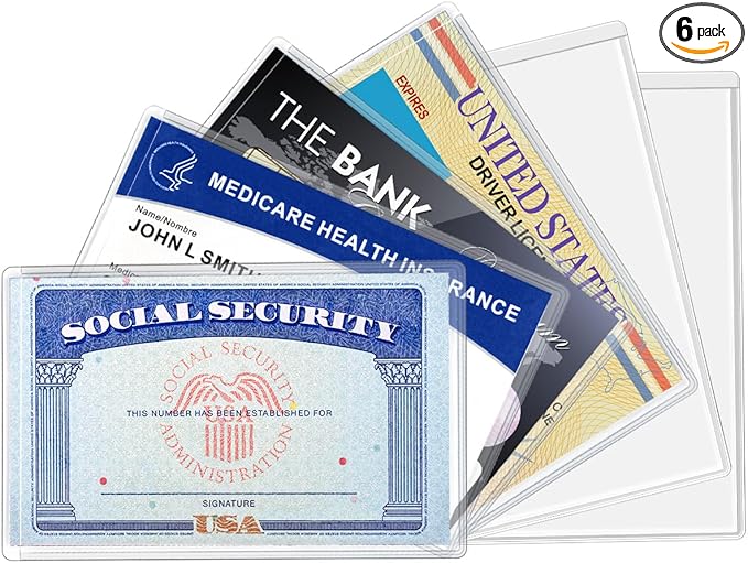 MaxGear Medicare Card Protector Sleeves, 6 Pack | 12 Mil Thickness, by MaxGear