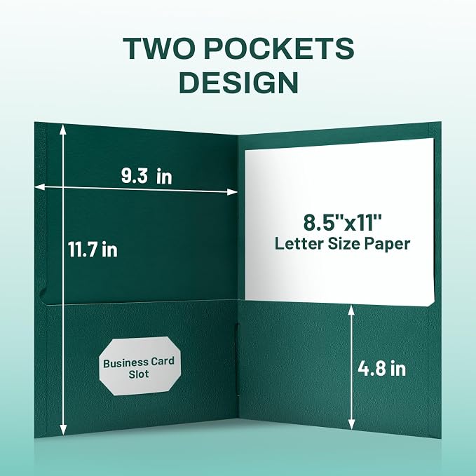 SUNEE Two Pocket Folders, 25 Pack File Folders - Image 4