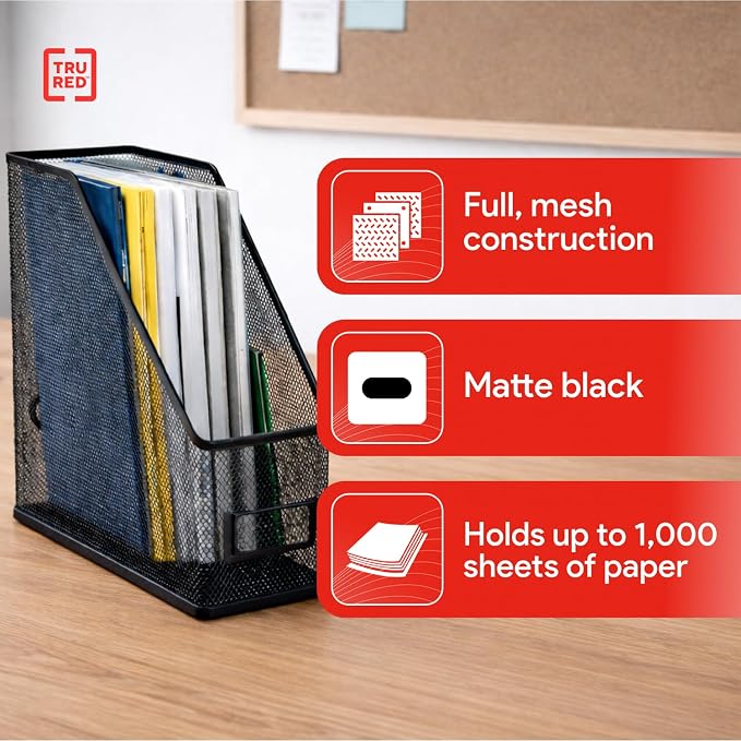 Staples TRU RED Metal Magazine File Organizer, Holds Up to 1000 Sheets - Image 3