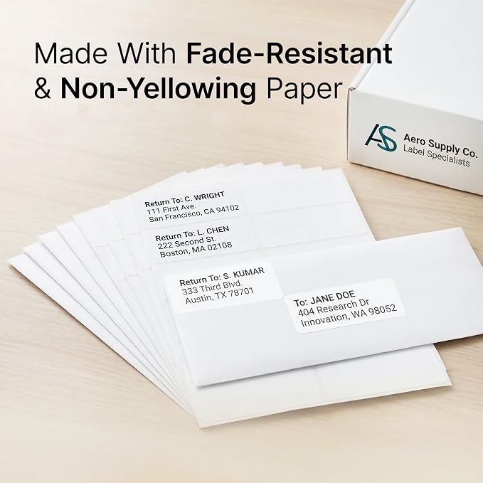 4" X 1.33" Matte White Printable Address Labels Mailing Labels - Image 6