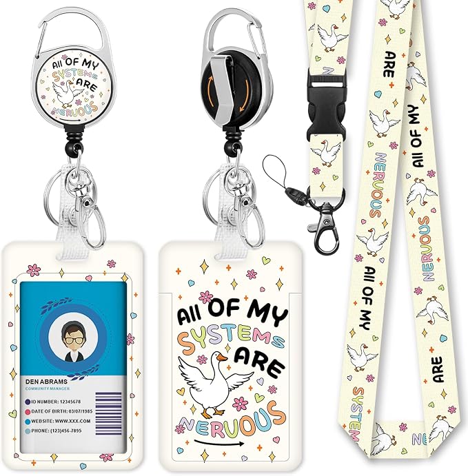 Giancomics Goose Lanyards for Id Badges, Mental Health ID Badge Holder by Giancomics