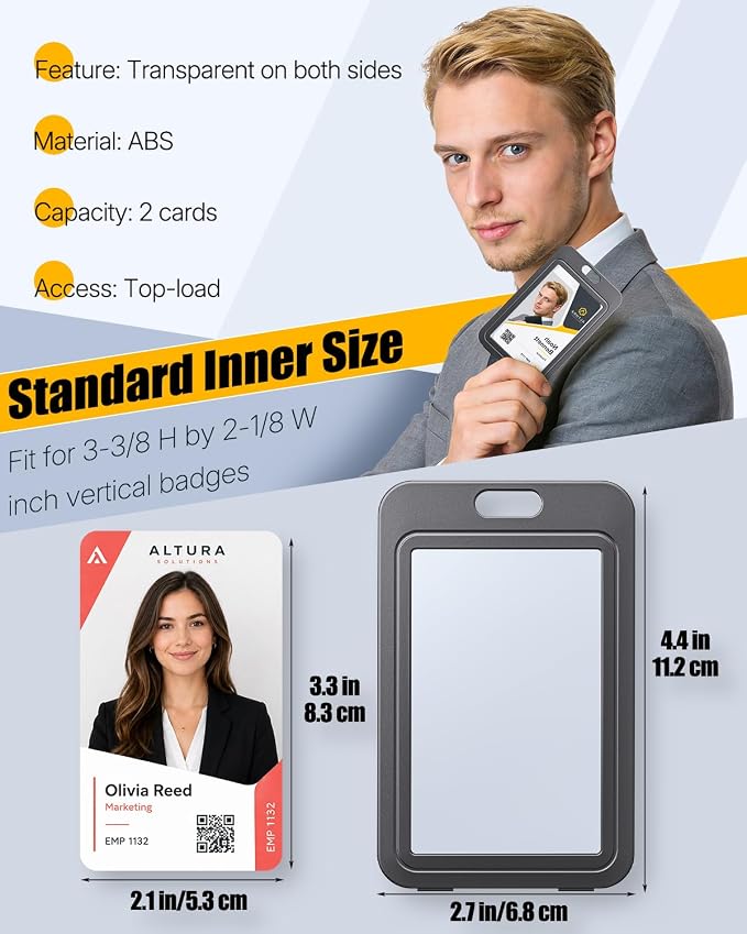 Uniclife 3 Pack Vertical Badge Holders - Image 7