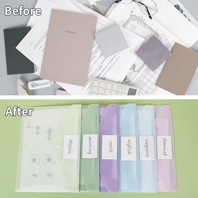 EOOUT 24 Pack Plastic Envelopes Plastic File Folders, Poly Folders - Image 5