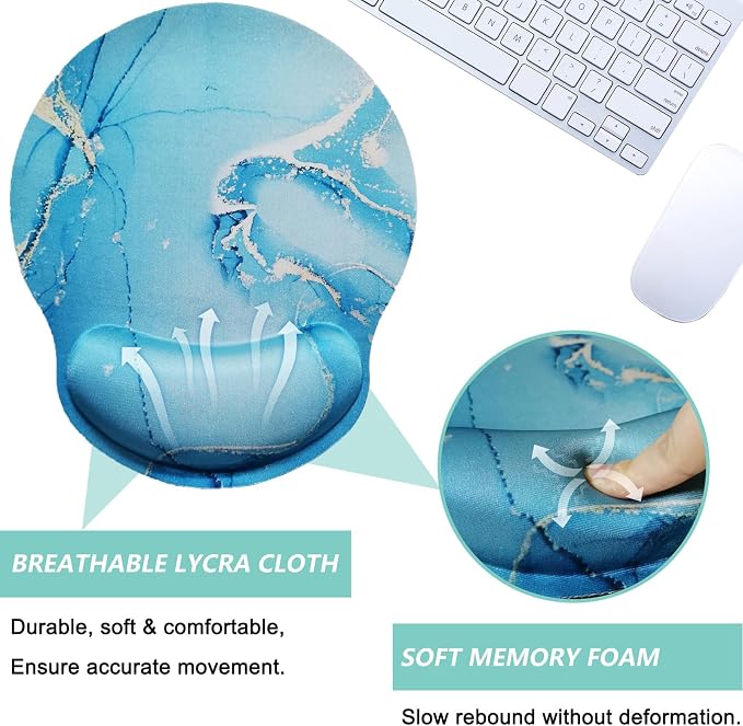 Mouse Pad with Wrist Support, Ergonomic Mouse Pad with Memory Foam Wrist Rest - Image 3