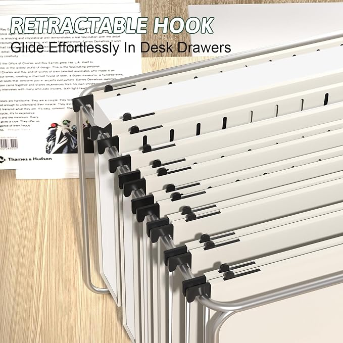 Plastic Hanging File Folder Letter Size, 12 Pack Reinforced Heavy Duty Hanging - Image 5